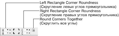 Панель свойств при активном инструменте Rectangle (Прямоугольник)