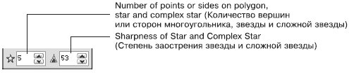 Панель свойств при активном инструменте Star (Звезда)