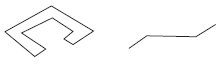 Прямолинейный полигональный замкнутый контур (слева) и разомкнутый (справа)