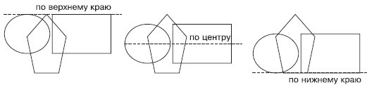 Примеры выравнивания объектов по горизонтали